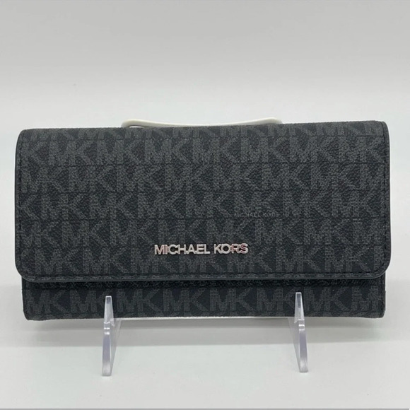 Michael Kors Handbags - Michael Kors Trifold Wallet Black Signature